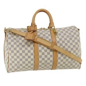 LOUIS VUITTON Damier Azur Keepall Bandouliere 45 Boston Bag N48223